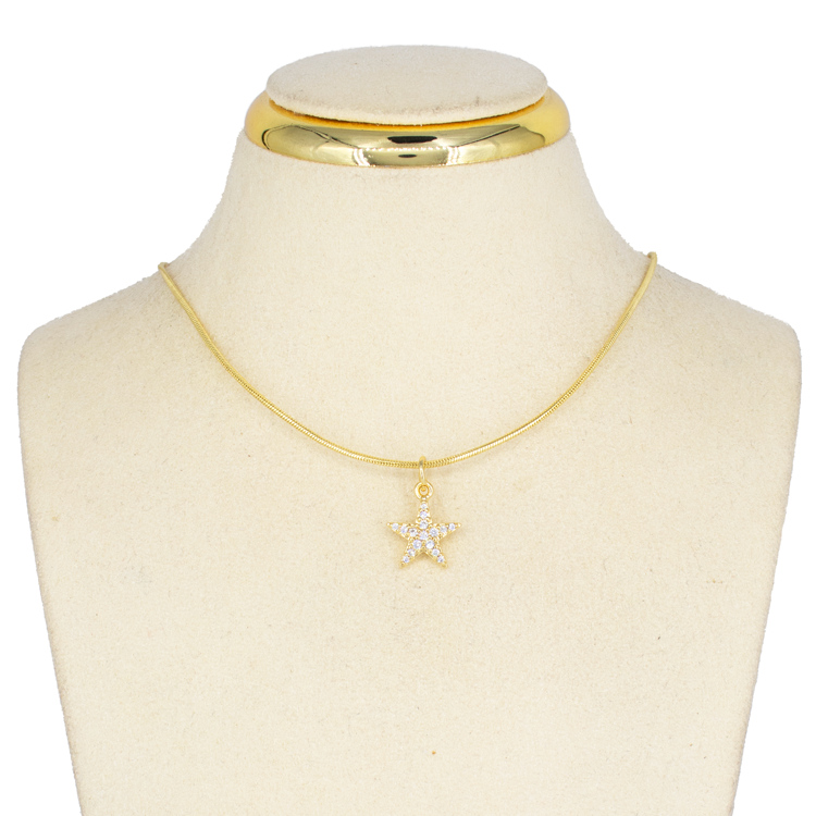 DIJE ESTRELLA CIRCONADA BAÑO EN RODIO