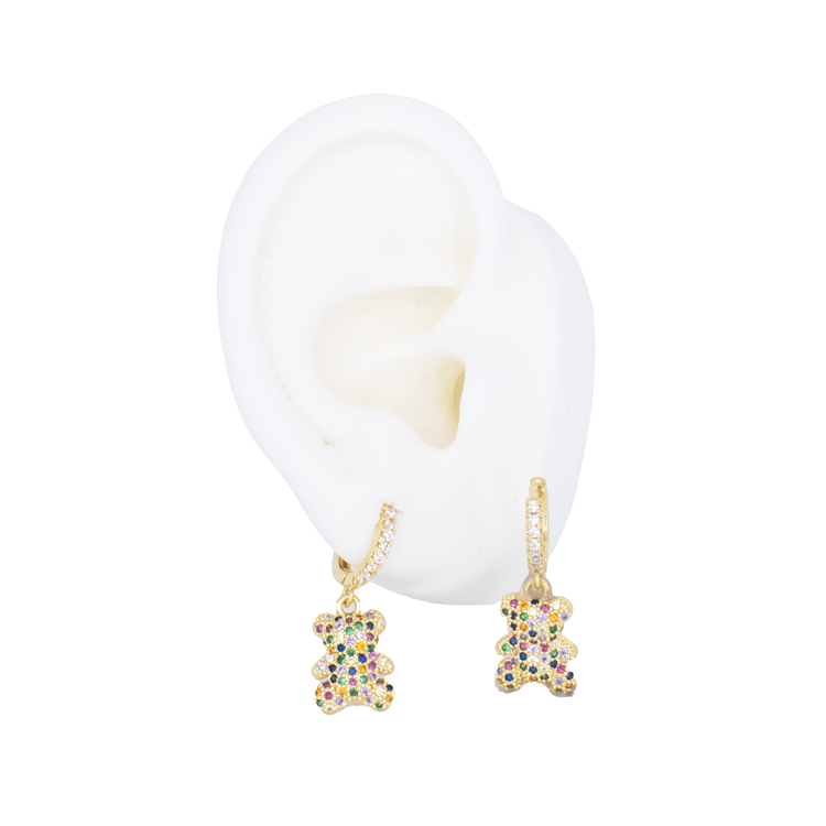 CANDONGAS OSOS MULTICOLOR BAÑO EN RODIO