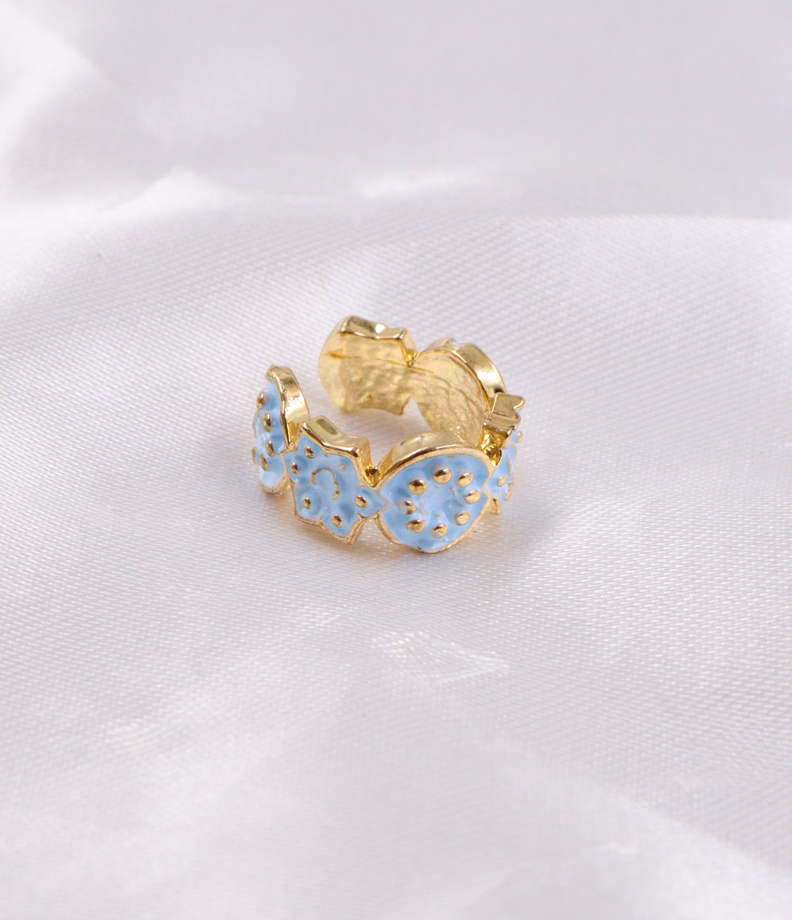 EG-098 EARCUFFS BAÑO DE ORO FLORES