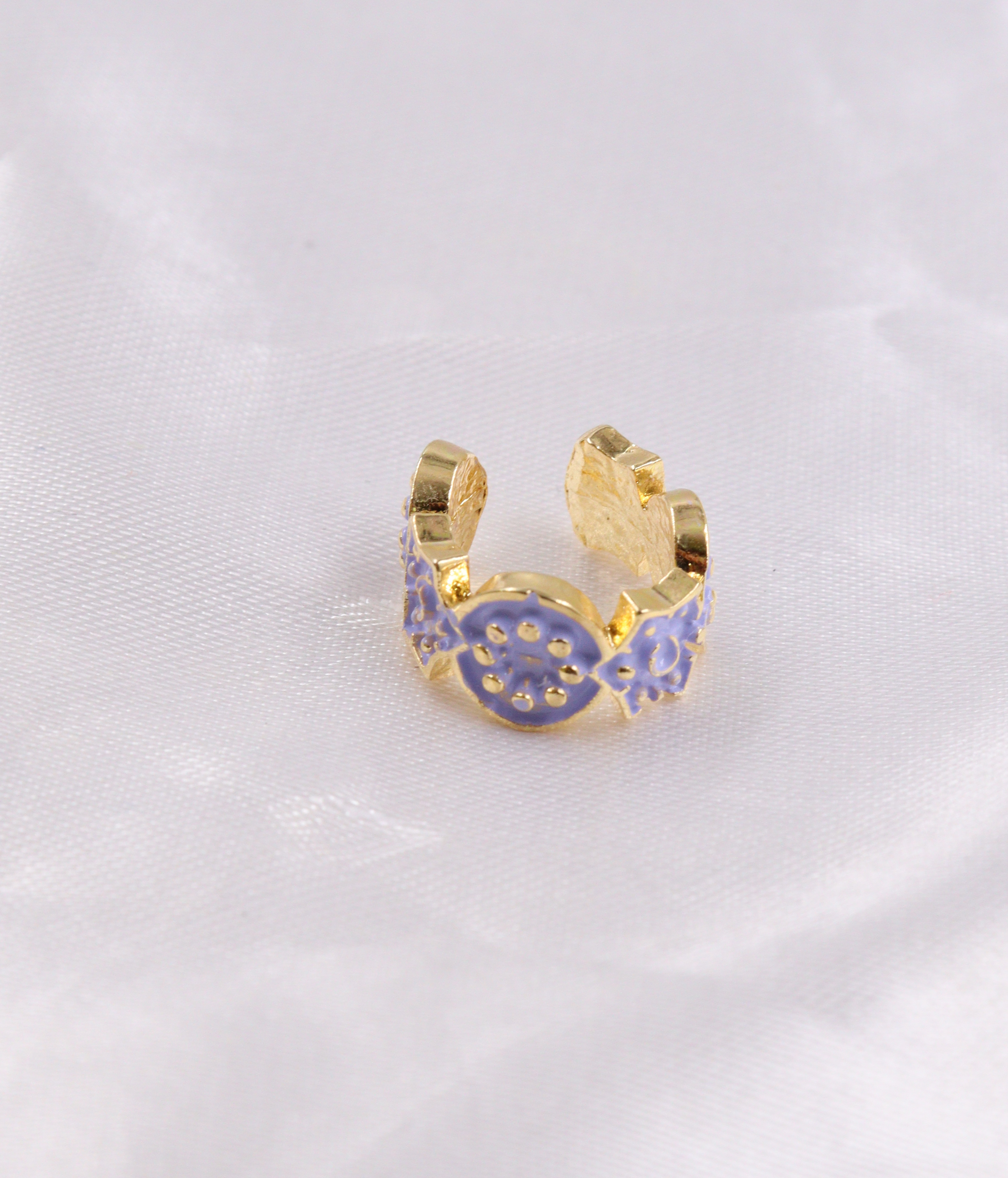 EG-098 EARCUFFS BAÑO DE ORO FLORES