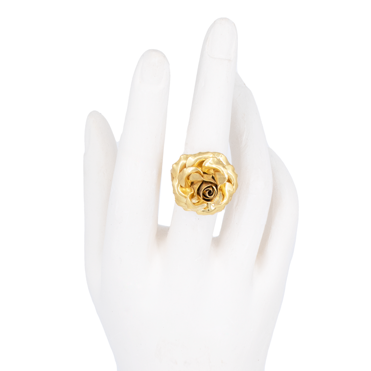 ANILLO ROSA DORADA BAÑO EN ORO