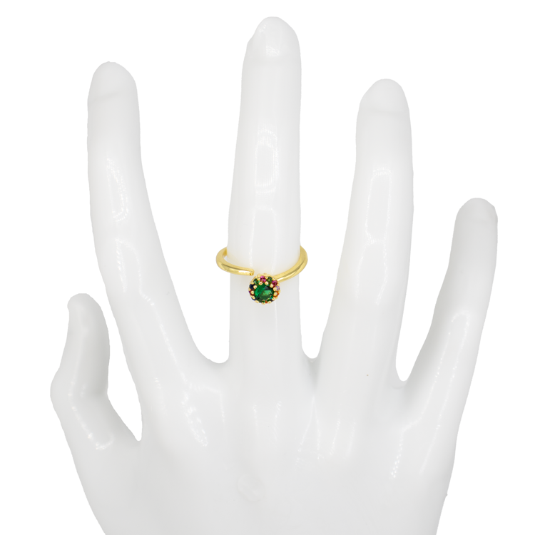 ANILLO MULTICOLOR SENCILLO BAÑO EN RODIO