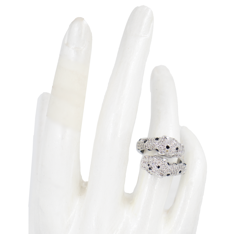 ANILLO DOLE LEOPARDO BAÑO EN RODIO
