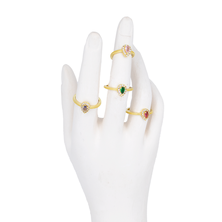 ANILLOS EN RODIO TIPO GOTA