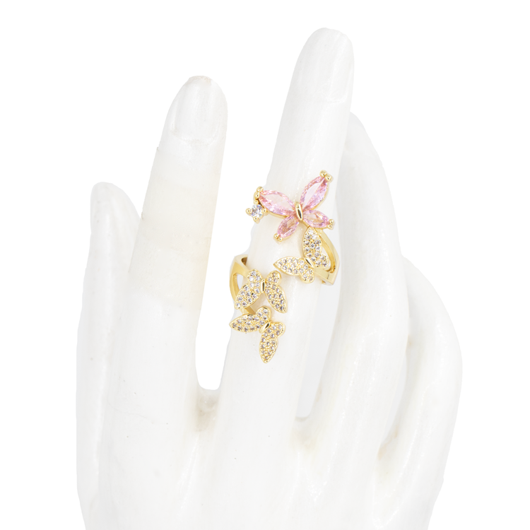 ANILLOS MARIPOSAS BAÑO EN RODIO
