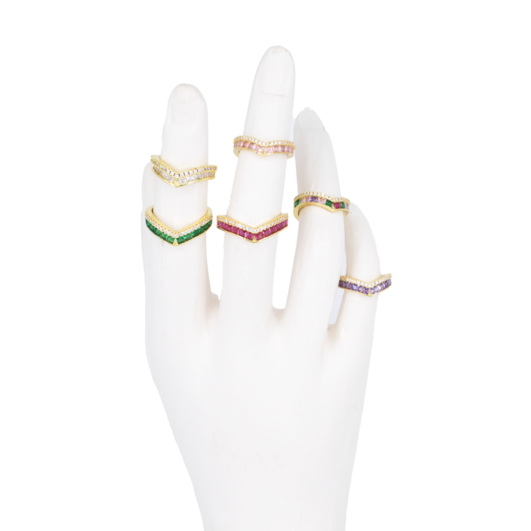 ANILLOS EN PUNTA SENCILLOS BAÑO EN RODIO