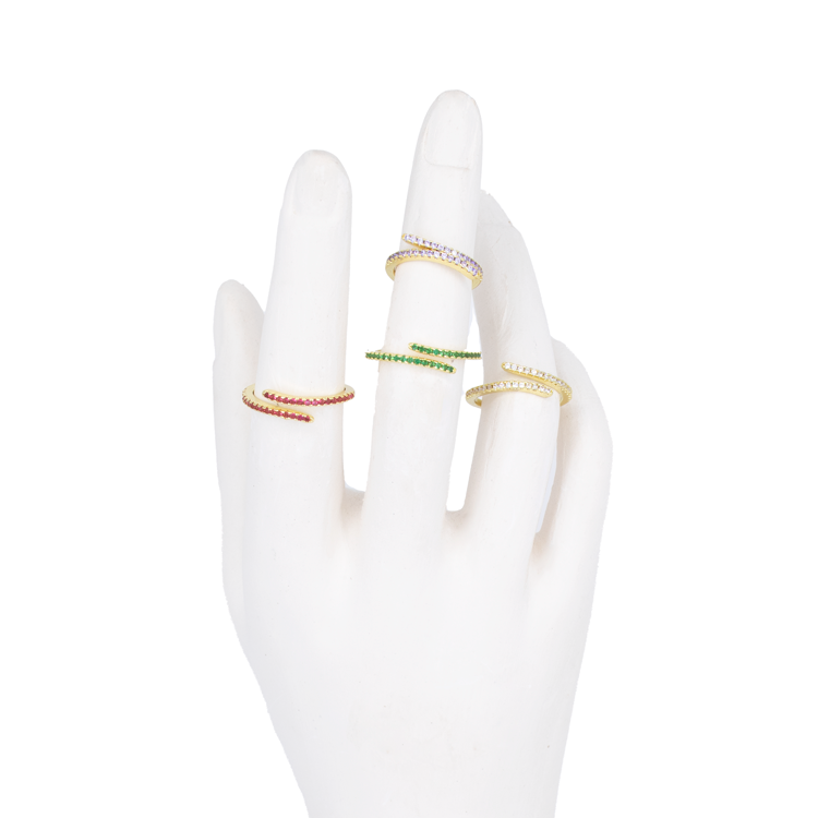 ANILLOS TIPO SERPIENTE DELGADOS BAÑO EN RODIO