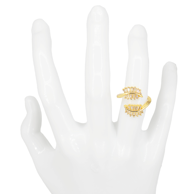 ANILLO DOBLE HOJA BAÑO EN RODIO