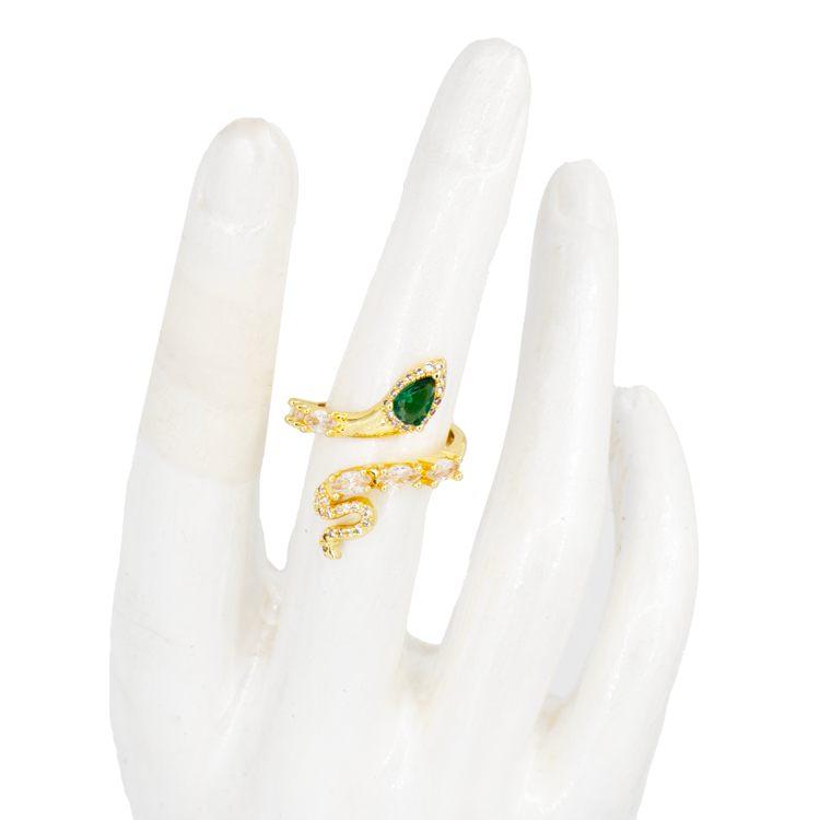ANILLO SERPIENTE EN RODIO