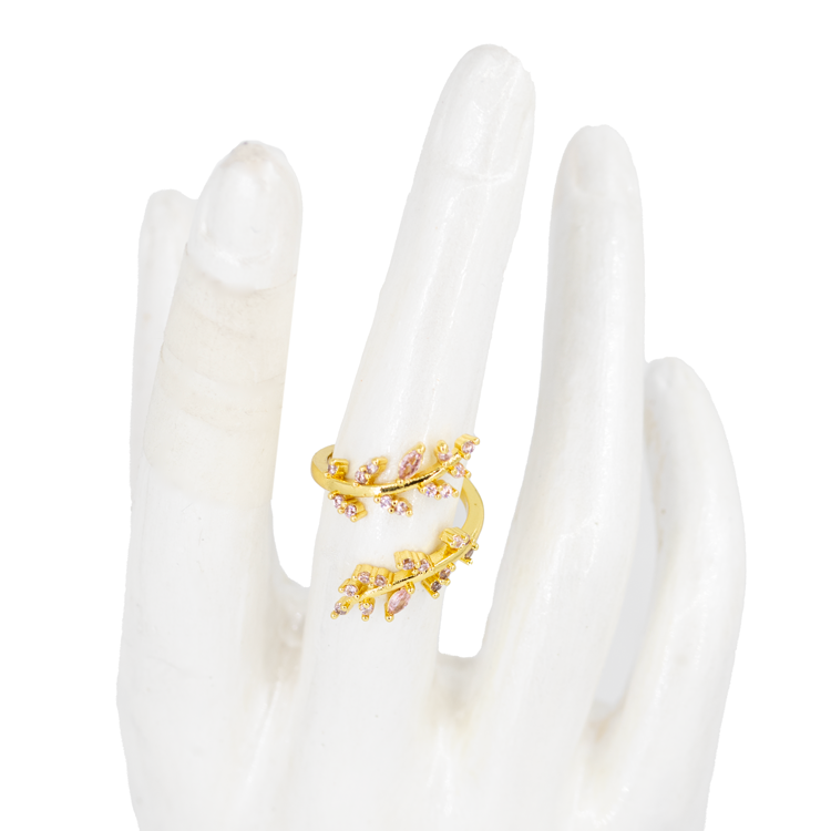 ANILLO EN RODIO HOJAS