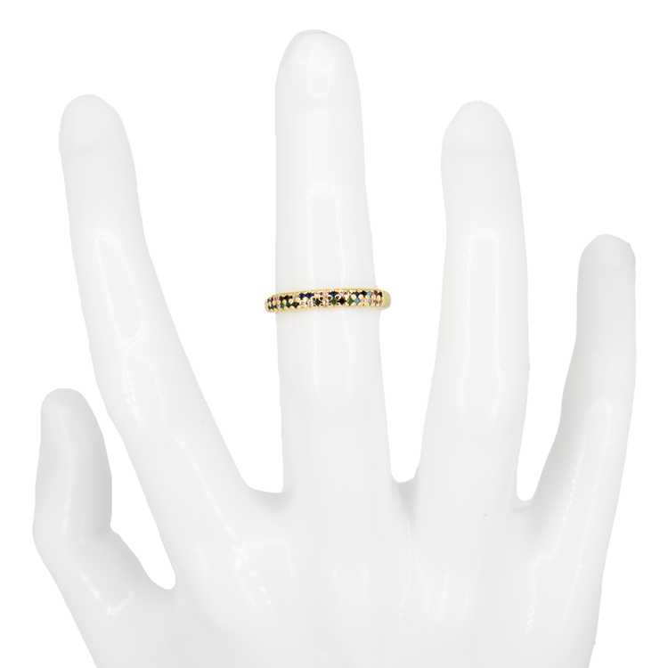 ANILLO MULTICOLOR BAÑO EN RODIO
