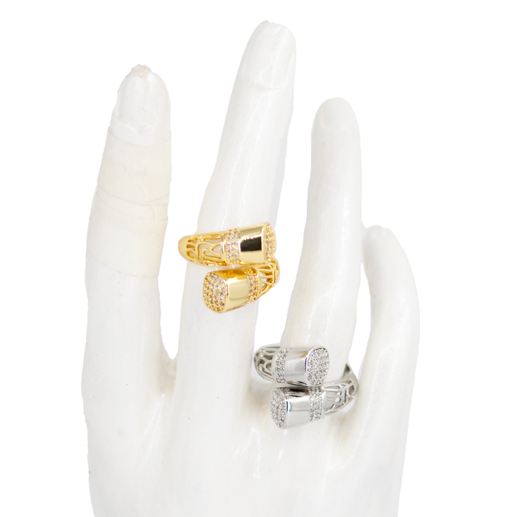 ANILLO CLEO DORADA BAÑO EN RODIO