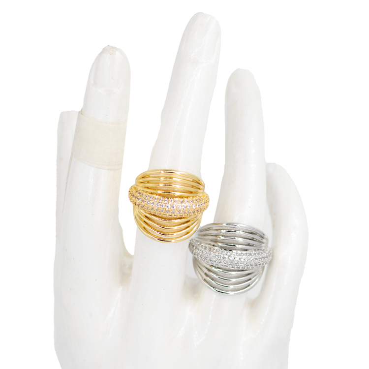 ANILLO HAT DORADO BAÑO EN RODIO