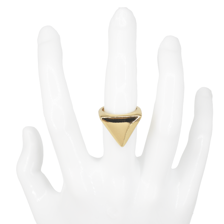 ANILLO TRIANGULO LISO BAÑO EN RODIO