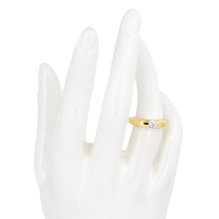 ANILLO CIRCULO CIRCON BLANCO EN RODIO