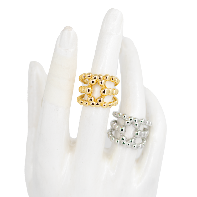ANILLOS BOLAS BAÑO EN RODIO