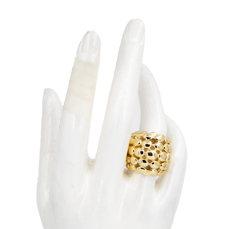 ANILLO OVALOS CUNKY DORADO BAÑO EN RODIO