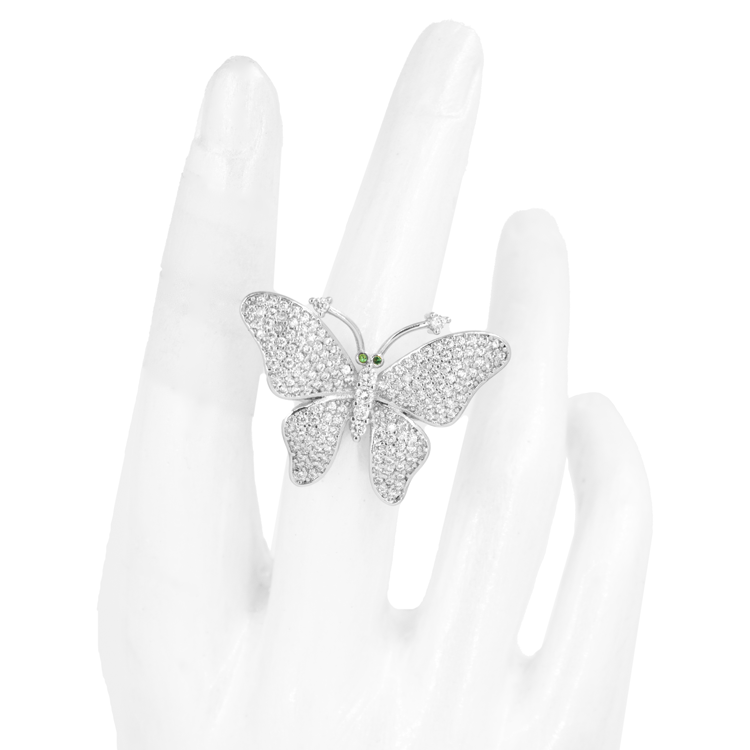 ANILLO MARIPOSA GRANDE BAÑO EN RODIO