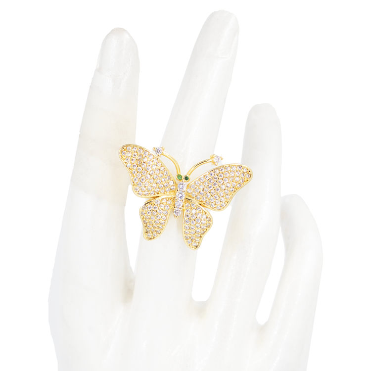 ANILLO MARIPOSA GRANDE BAÑO EN RODIO