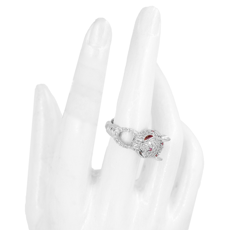 ANILLO LEOPARDO CHUNKY BAÑO EN RODIO