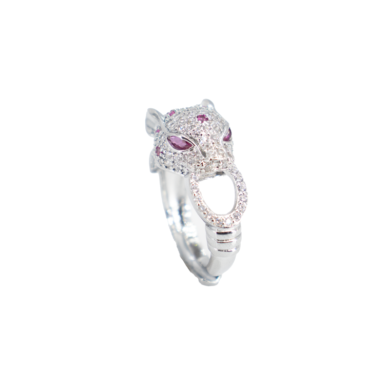 ANILLO LEOPARDO CHUNKY BAÑO EN RODIO