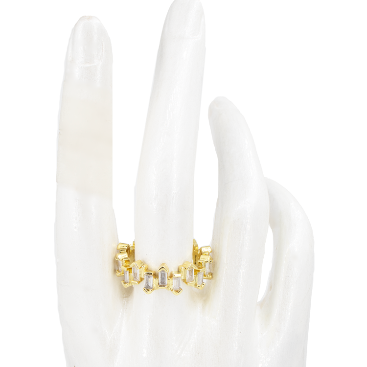 ANILLO CRISTAL BAÑO EN RODIO