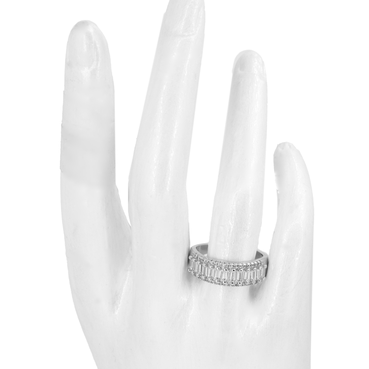 ANILLO CENTRO CRISTAL DORADO BAÑO EN RODIO
