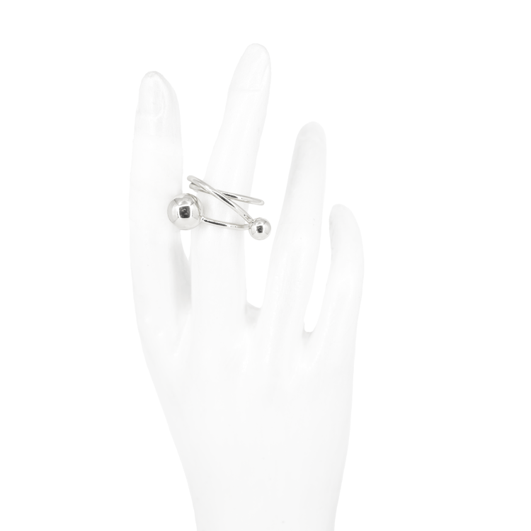ANILLO CIRCULO ENTRELAZADOS BAÑO EN RODIO