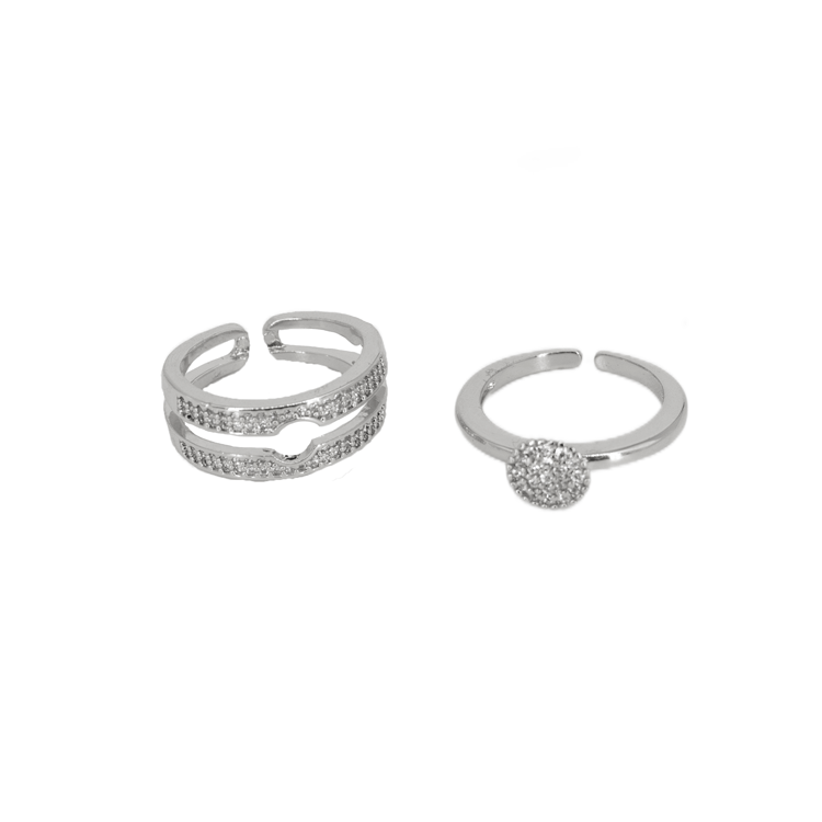 ANILLO DUO BAÑO EN RODIO