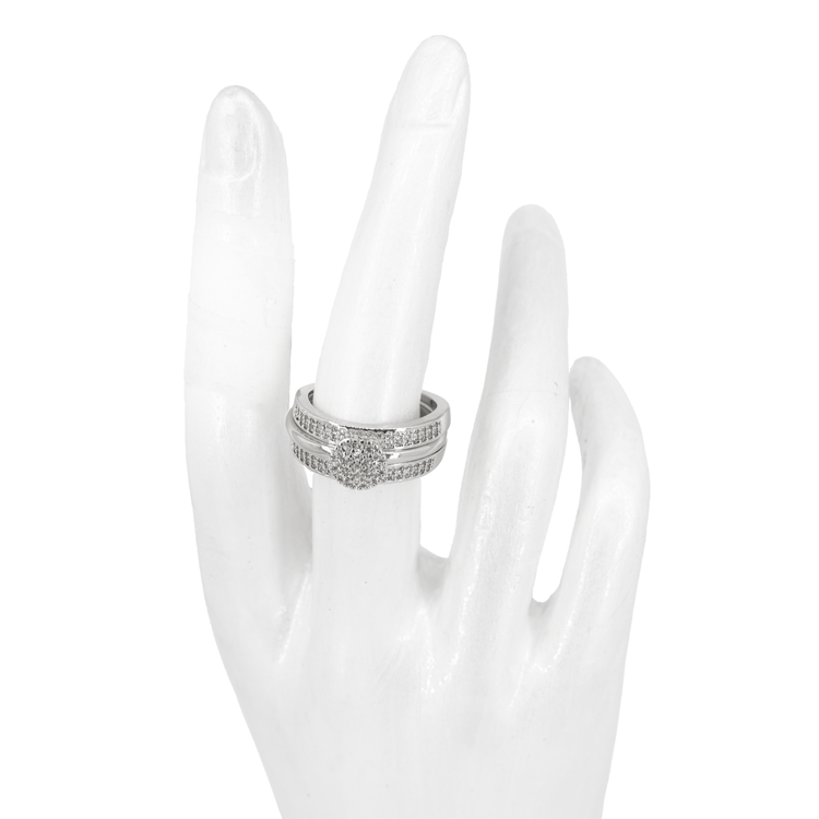ANILLO DUO BAÑO EN RODIO