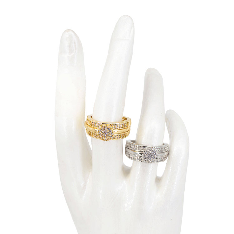 ANILLO DUO BAÑO EN RODIO