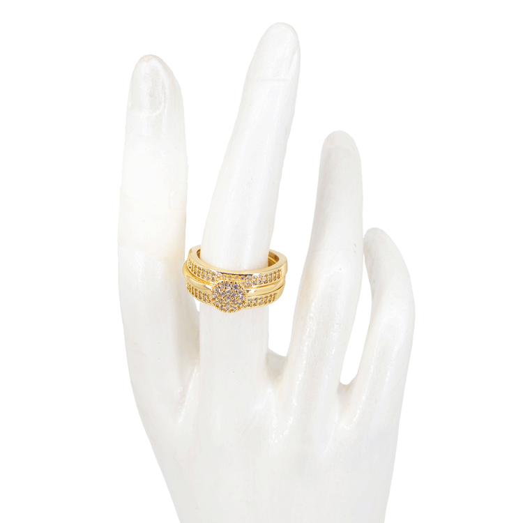 ANILLO DUO BAÑO EN RODIO