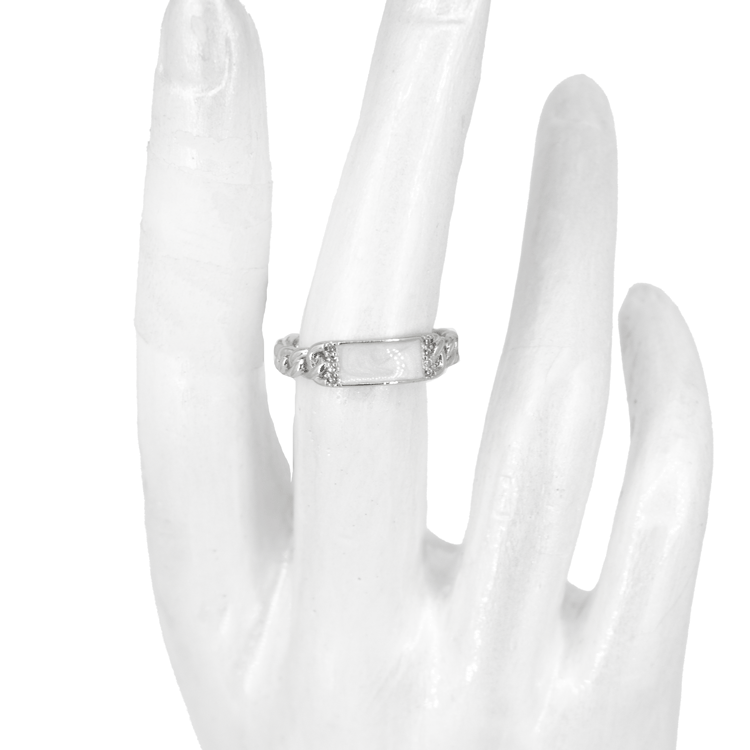ANILLO TRENZA BAÑO EN RODIO
