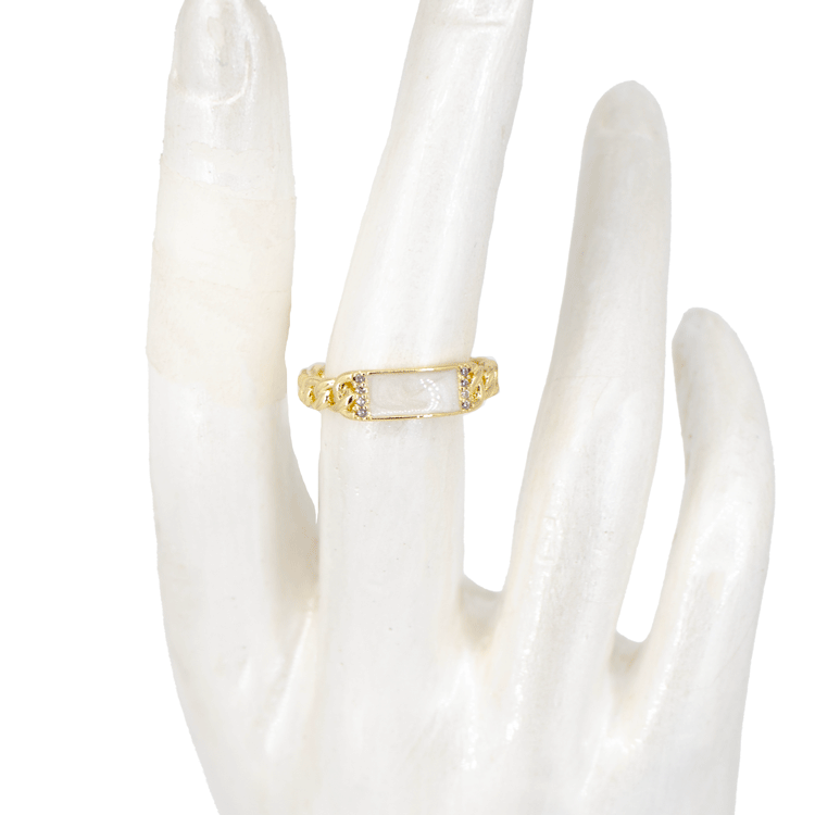 ANILLO TRENZA BAÑO EN RODIO