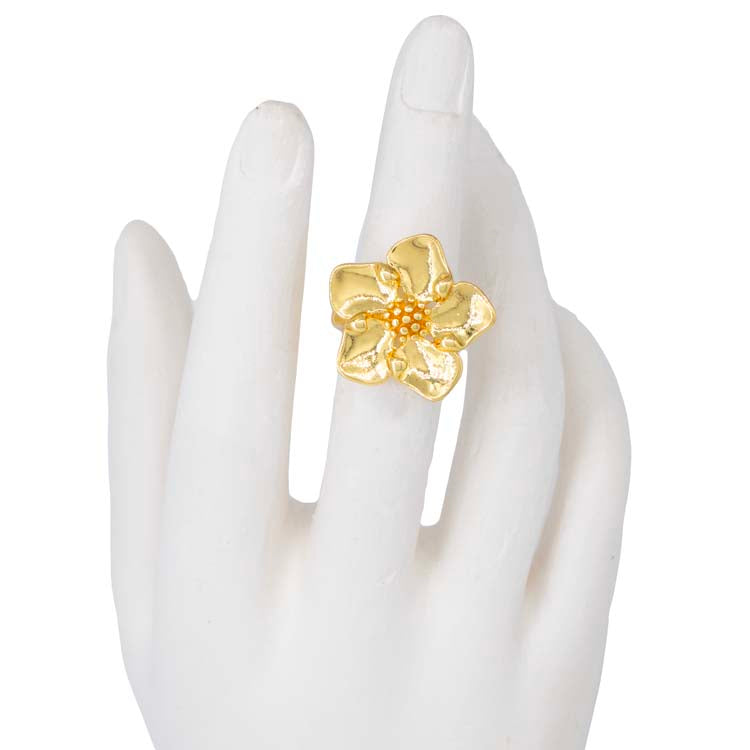 ANILLO GOLDEN FLOWER BAÑO EN RODIO