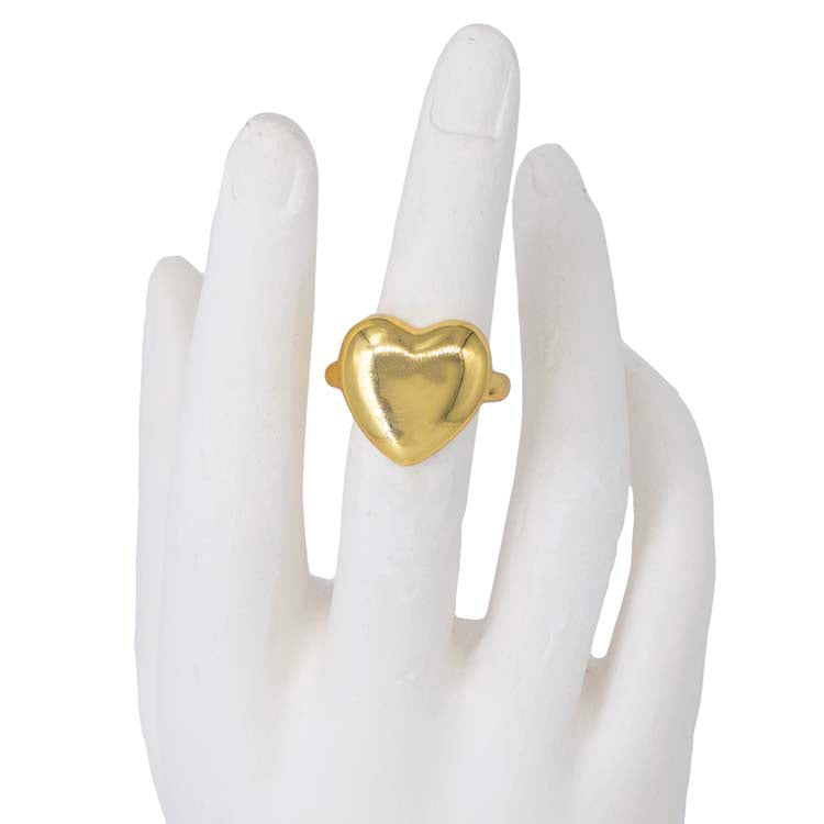 ANILLO CORAZON PLANO CHUNKY BAÑO EN RODIO