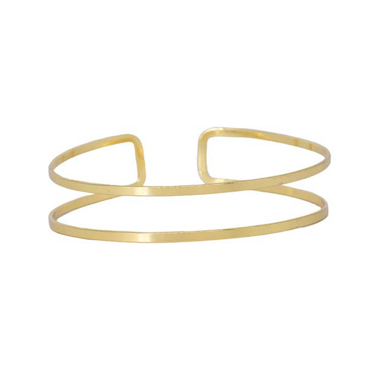 BRAZALETE DOBLE LINEA BAÑO EN RODIO