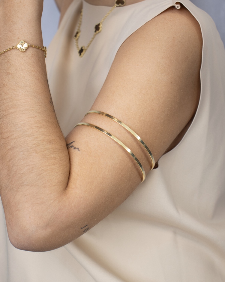 BRAZALETE DOBLE LINEA BAÑO EN RODIO