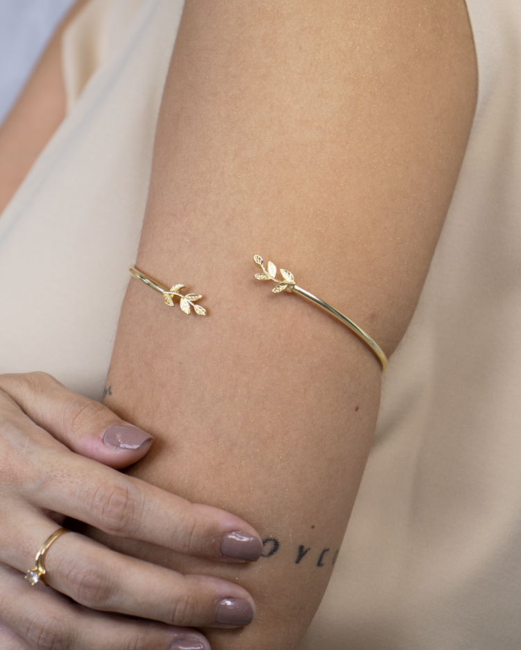 BRAZALETE ESPIGA DOBLE PEQUEÑA BAÑO EN RODIO
