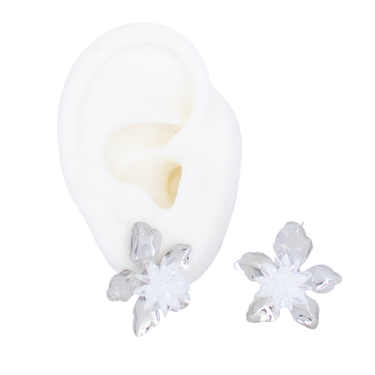 TOPO FLOR COPO DE NIEVE PLATEADA BAÑO EN RODIO
