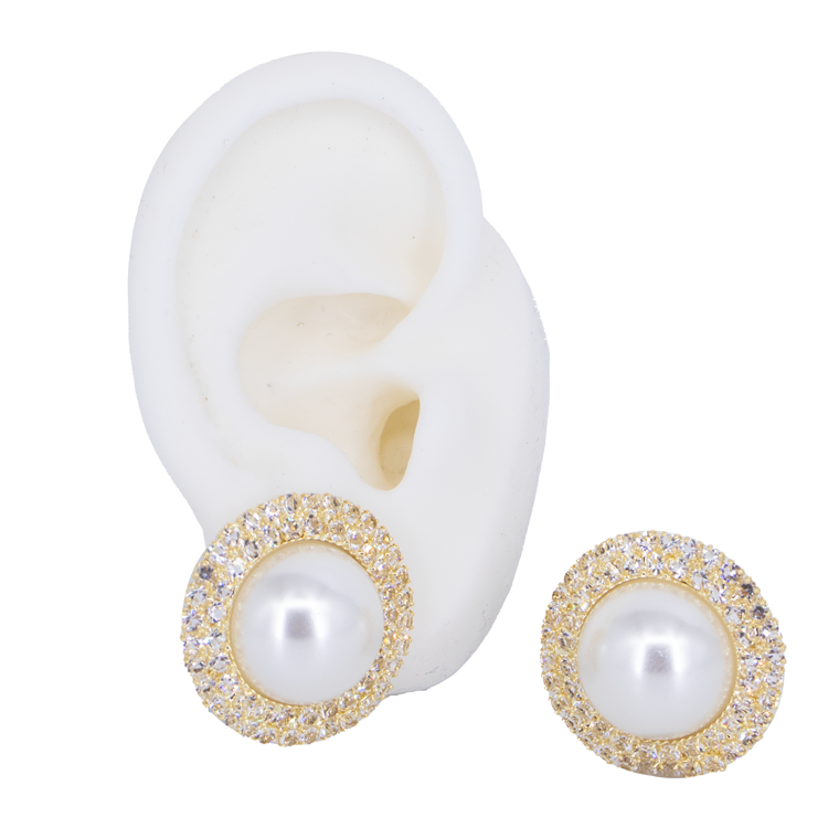 TOPO CIRCULO CON CIRCONES DORADO BAÑO EN RODIO