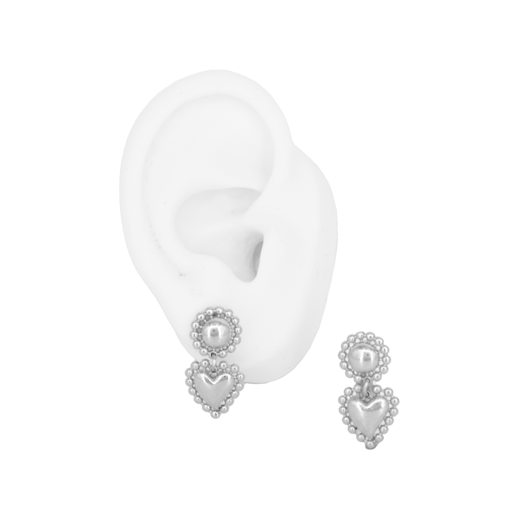 TOPO CORAZÓN BALINES DORADO BAÑO EN RODIO