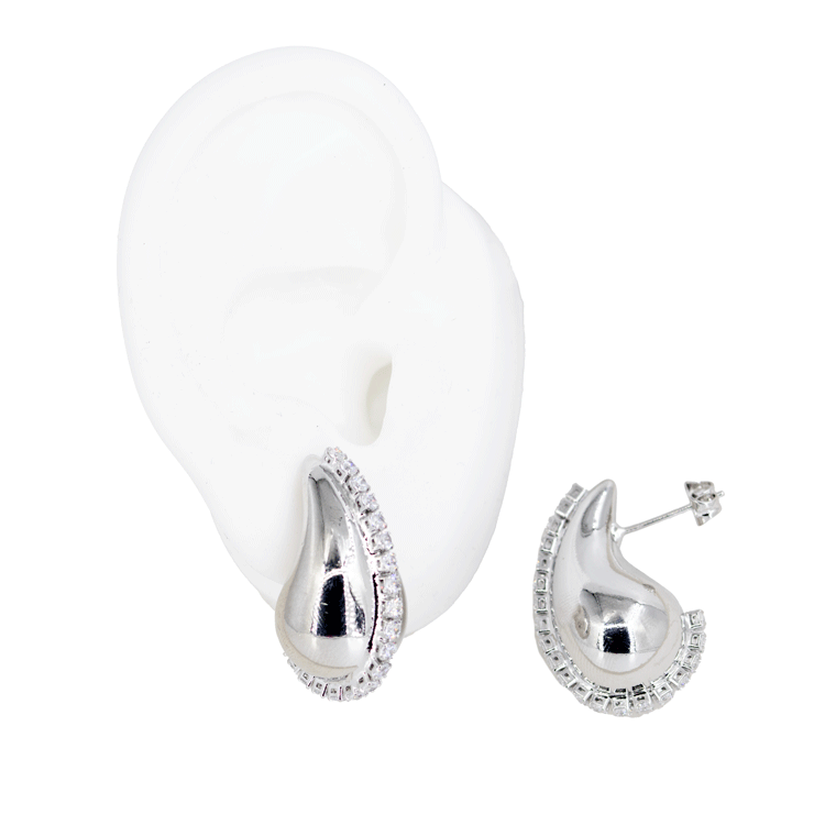 TOPO GOTA LINEA CIRCON BLANCO BAÑO EN RODIO