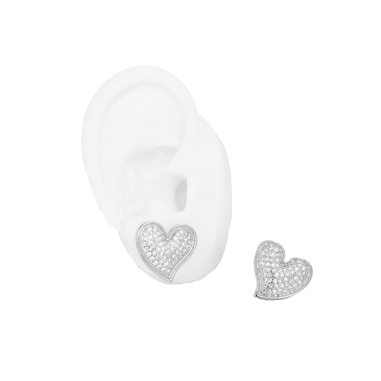 TOPO CORAZÓN DE LADO CIRCONADO BAÑO EN RODIO