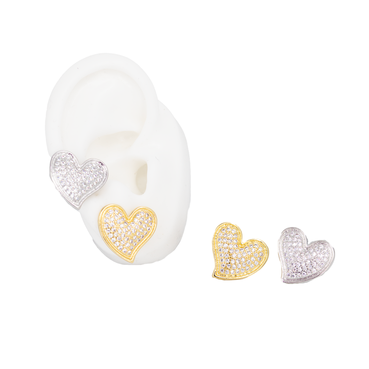 TOPO CORAZÓN DE LADO CIRCONADO BAÑO EN RODIO