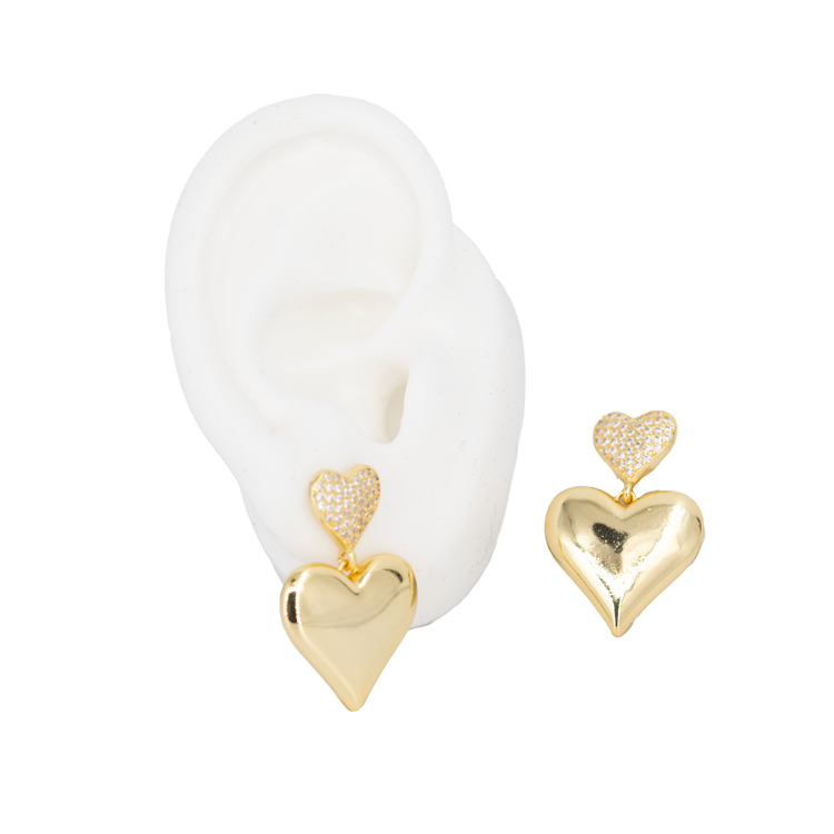 TOPO CORAZÓN DOBLE CIRCON Y LISO BAÑO EN RODIO