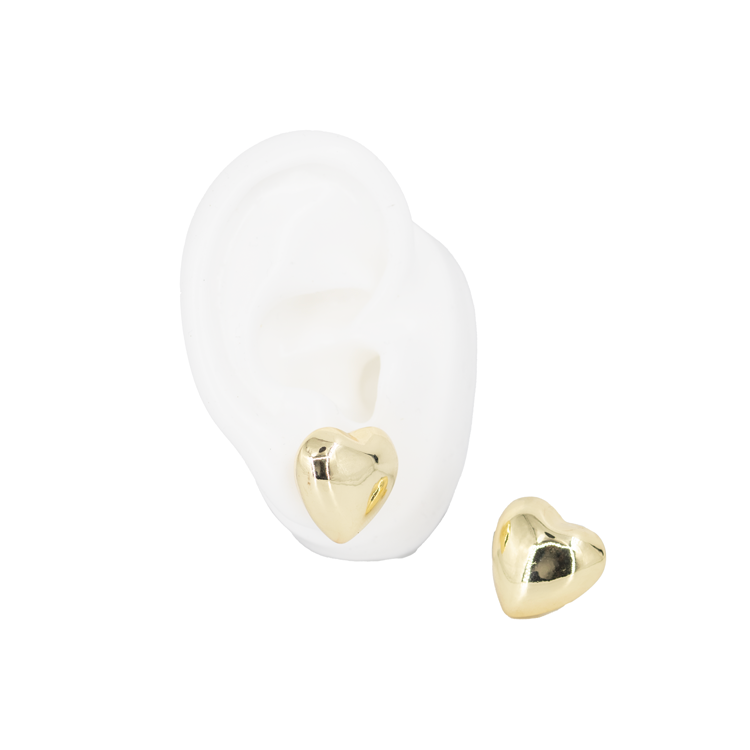 TOPO CORAZON INFLADO DORADO BAÑO EN RODIO