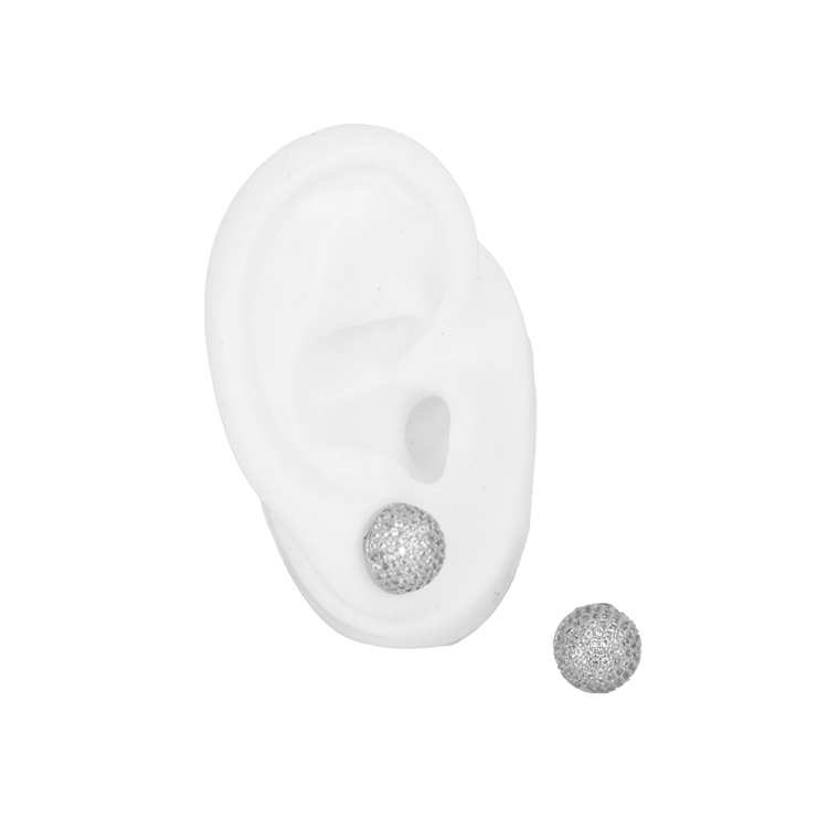 TOPO BALIN CIRCONADO 10MM DORADO BAÑO EN RODIO
