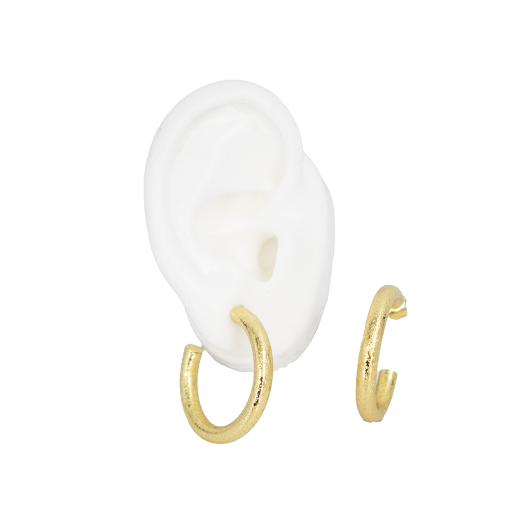 TOPOS CILINDRO ESCARCHADO DORADOS BAÑO EN RODIO