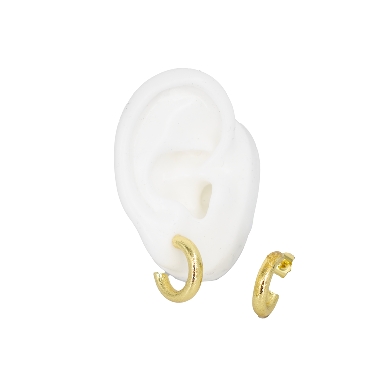 TOPOS CILINDRO ESCARCHADO DORADOS BAÑO EN RODIO